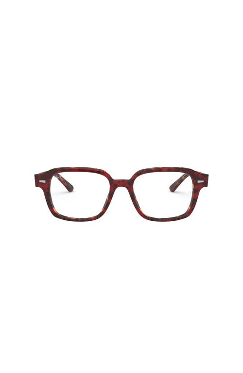 Ray Ban Ray-ban 50mm Square Optical Glasses In Burgundy