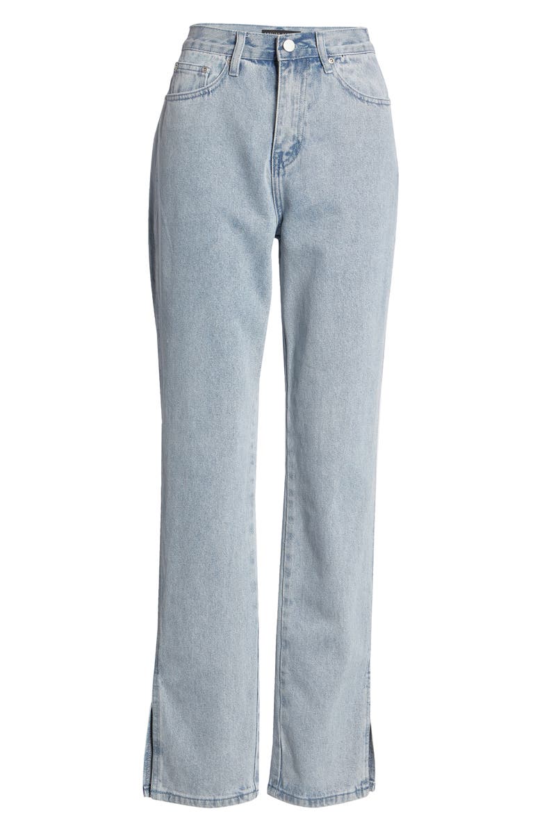 English Factory Kick Pleat Straight Leg Jeans, Alternate, color, 