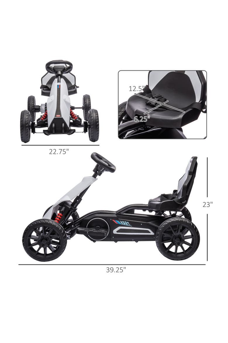 12V Kids Electric Go Kart with Forward Backward Drive Adjustable Speed, Alternate, color, White
