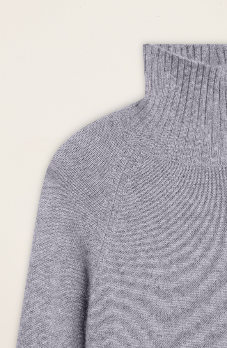 Italic Emma Cashmere Relaxed Turtleneck Sweater, Alternate, color, Heather Gray