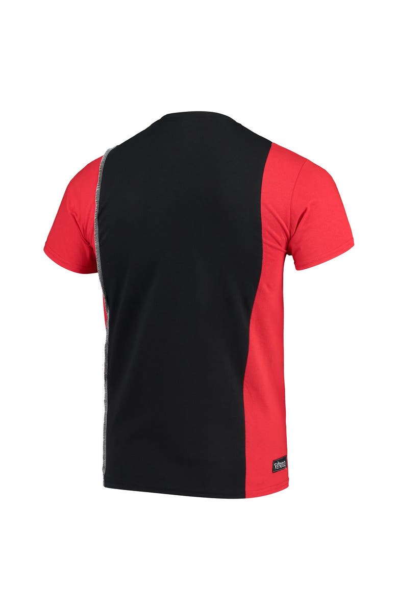 REFRIED APPAREL Men's Refried Apparel Black/Red Atlanta Falcons Sustainable Upcycled Split T-Shirt, Alternate, color, Black