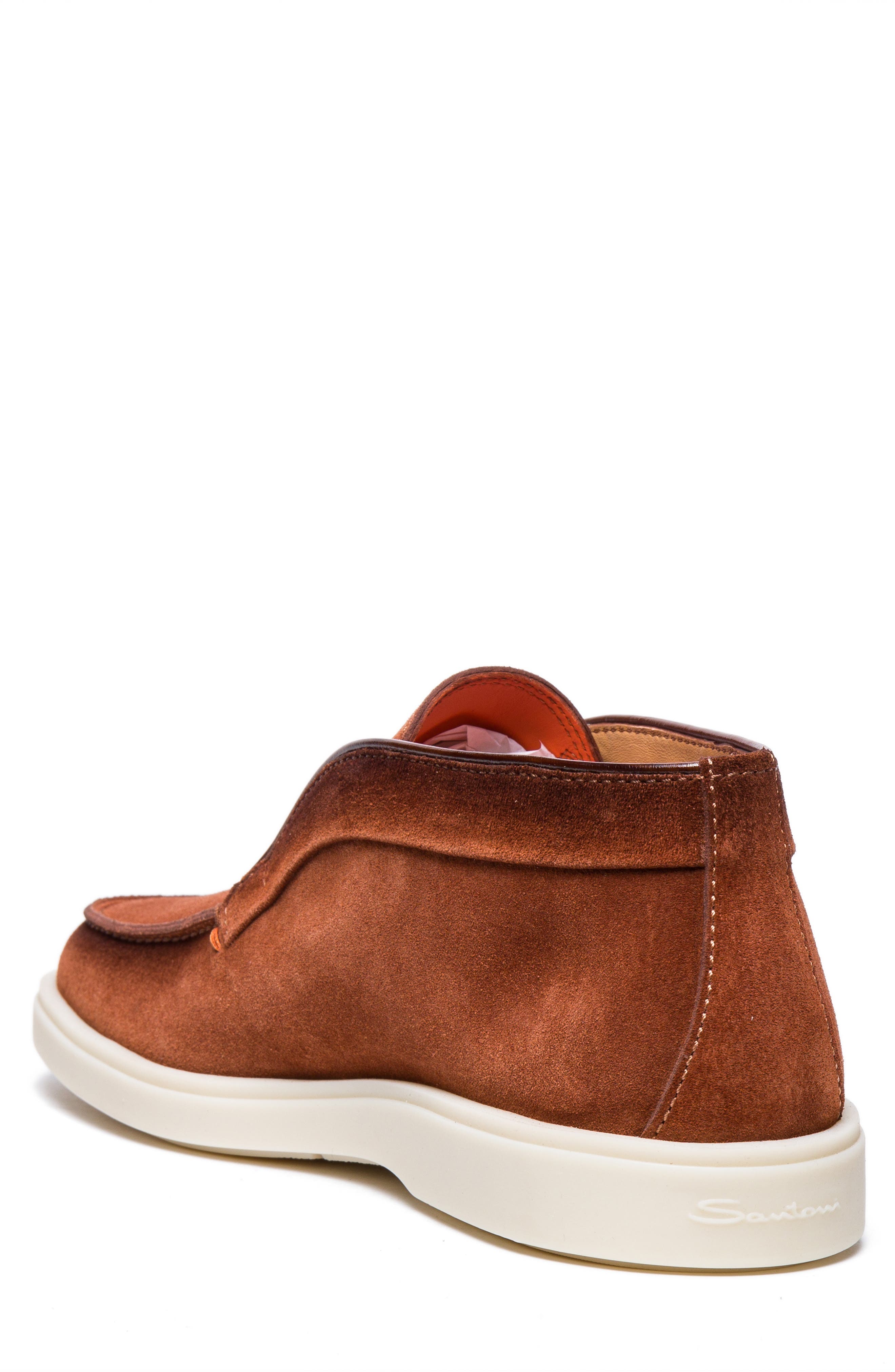 Santoni Laceless Suede Chukka Sneaker, Alternate, color, 