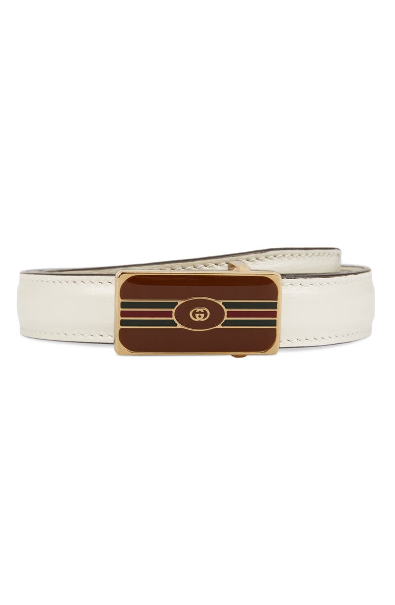 Gucci W.18 Enamel Buckle Belt, Main, color,