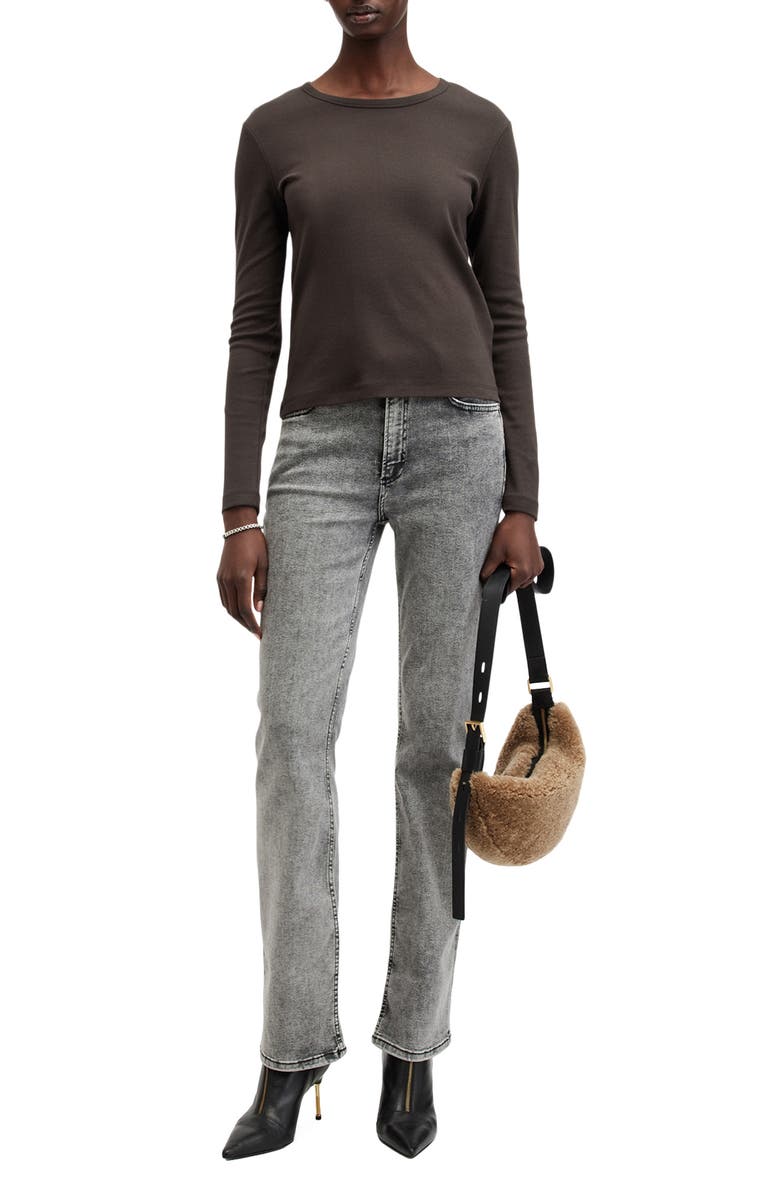 AllSaints Stevie Long Sleeve Organic Cotton T-Shirt, Alternate, color, Lux Brown