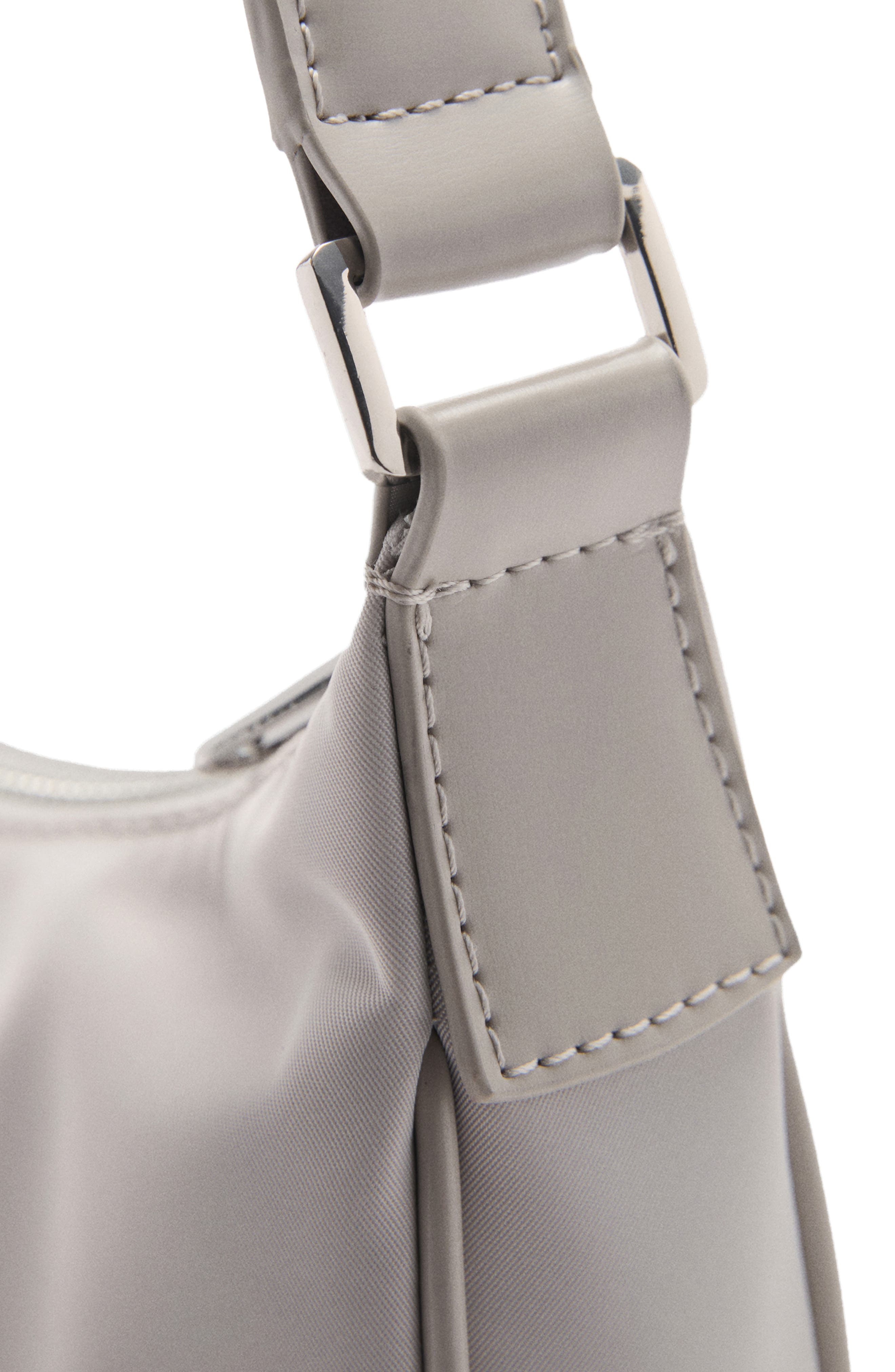 MANGO Small Nylon Shoulder Bag, Alternate, color, Light/ Pastel Grey