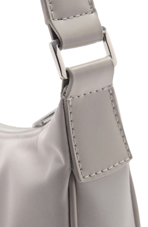Mango Small Nylon Shoulder Bag In Gray