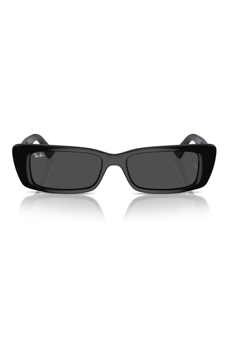Teru 54mm Rectangular Sunglasses, Alternate, color, BLACK