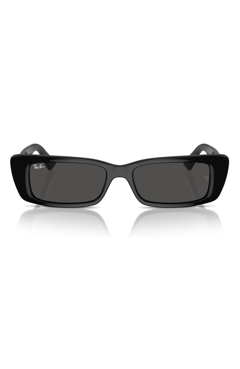 Ray-Ban Teru 54mm Rectangular Sunglasses, Alternate, color, Black
