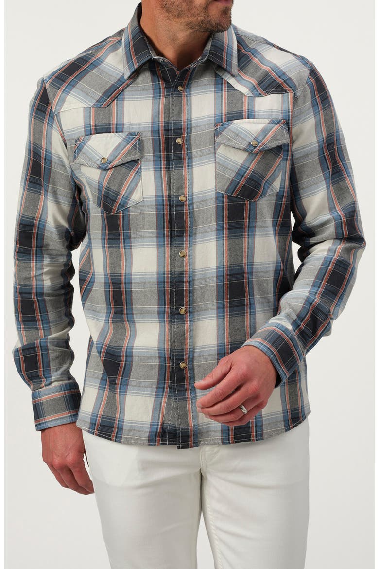 Snap-Up Denim Western Shirt, Main, color, LAKE