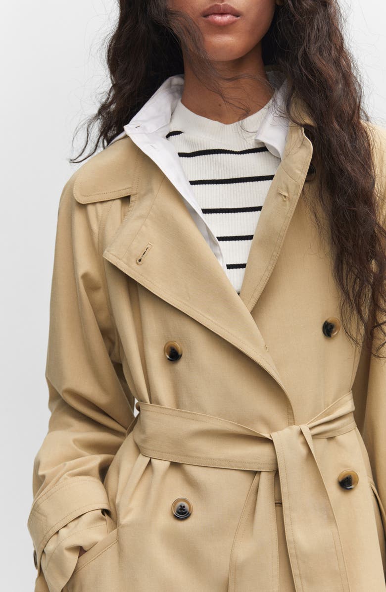 MANGO Fluid Belted Trench Coat, Alternate, color, 