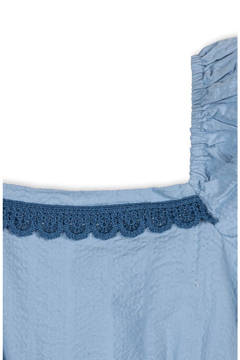 Kids' Organic Puff Sleeve Seersucker Romper, Alternate, color, Bluebell