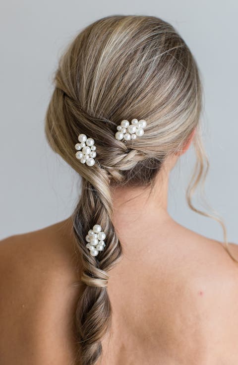 Ataya Set of 3 Faux Pearl Hair Combs (Nordstrom Exclusive)