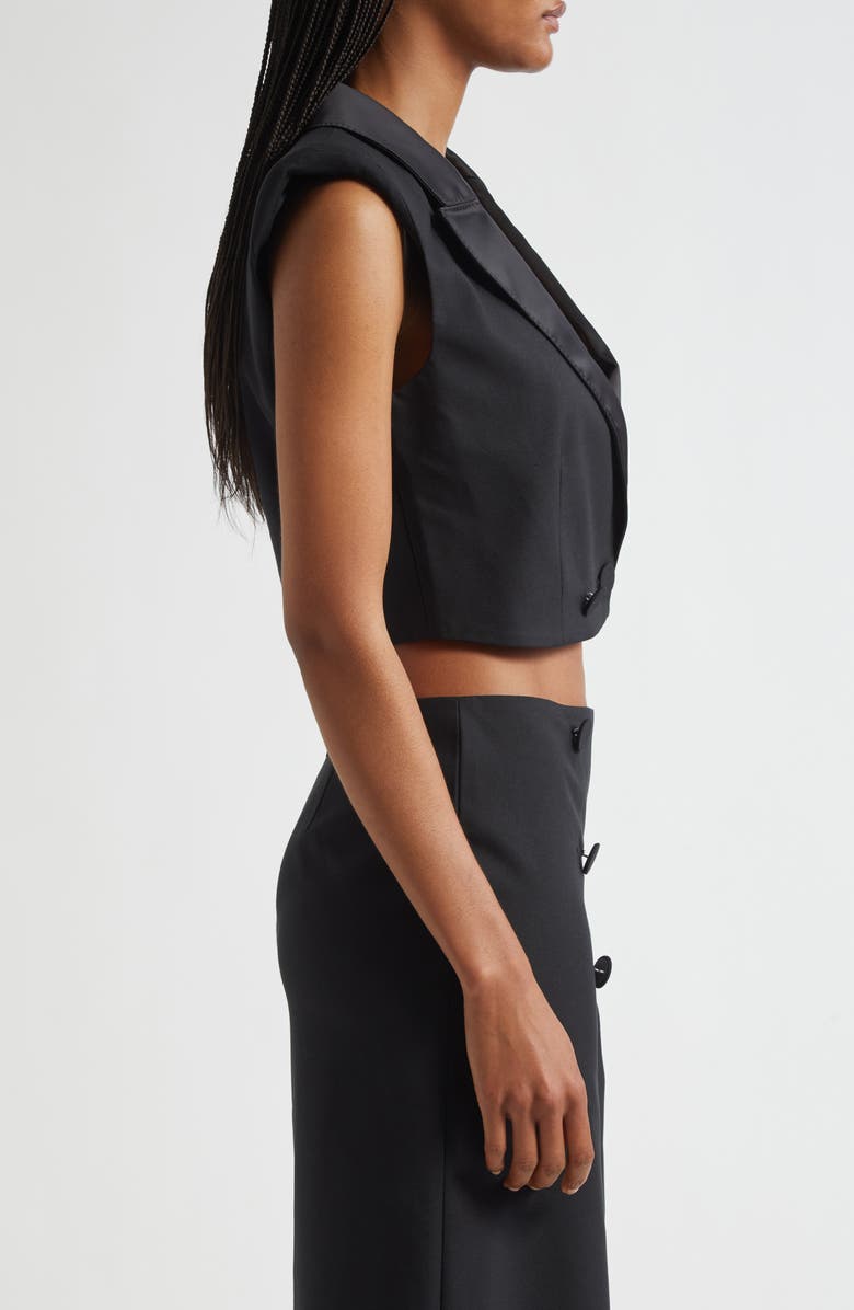 L'AGENCE Hollis Double Breasted Crop Vest, Alternate, color, Black