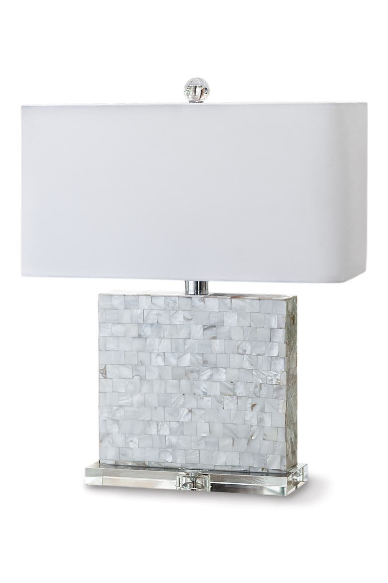 Bliss Mother-of-Pearl Table Lamp, Main, color, SILVER/ WHITE