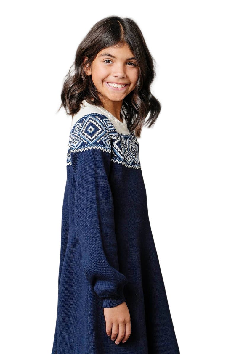 Hope & Henry Girls' Organic Fair Isle Raglan Sweater Dress, Toddler, Alternate, color,