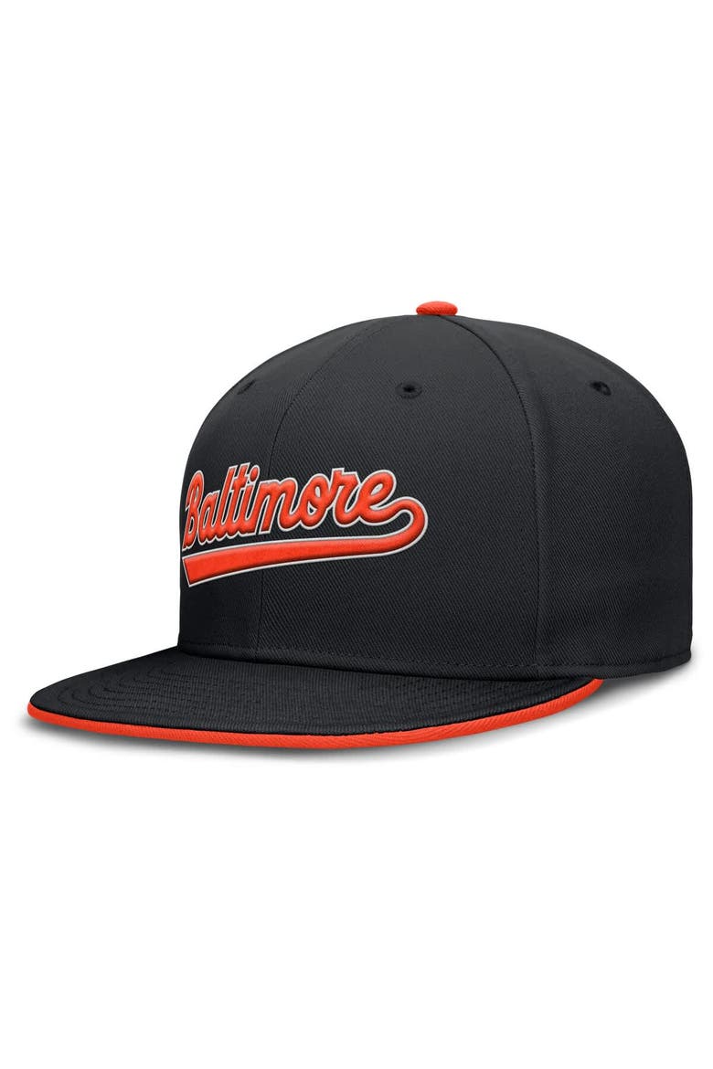 Men's Nike Black Baltimore Orioles True Performance Fitted Hat, Alternate, color, Black