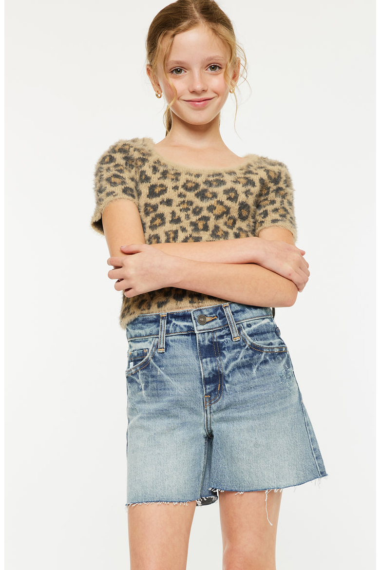 Junie High Rise Denim Shorts, Alternate, color, Medium Wash