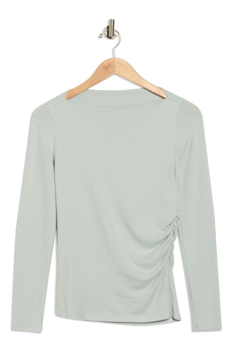 Boat Neck Brushed Knit Top, Alternate, color, BLUE