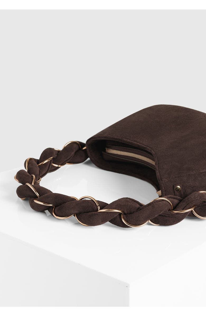 Manière De Voir Somme Suede Handbag, Alternate, color, Brown