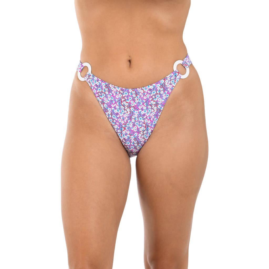 Citrus Flora High Cut Bikini Bottoms In Purple