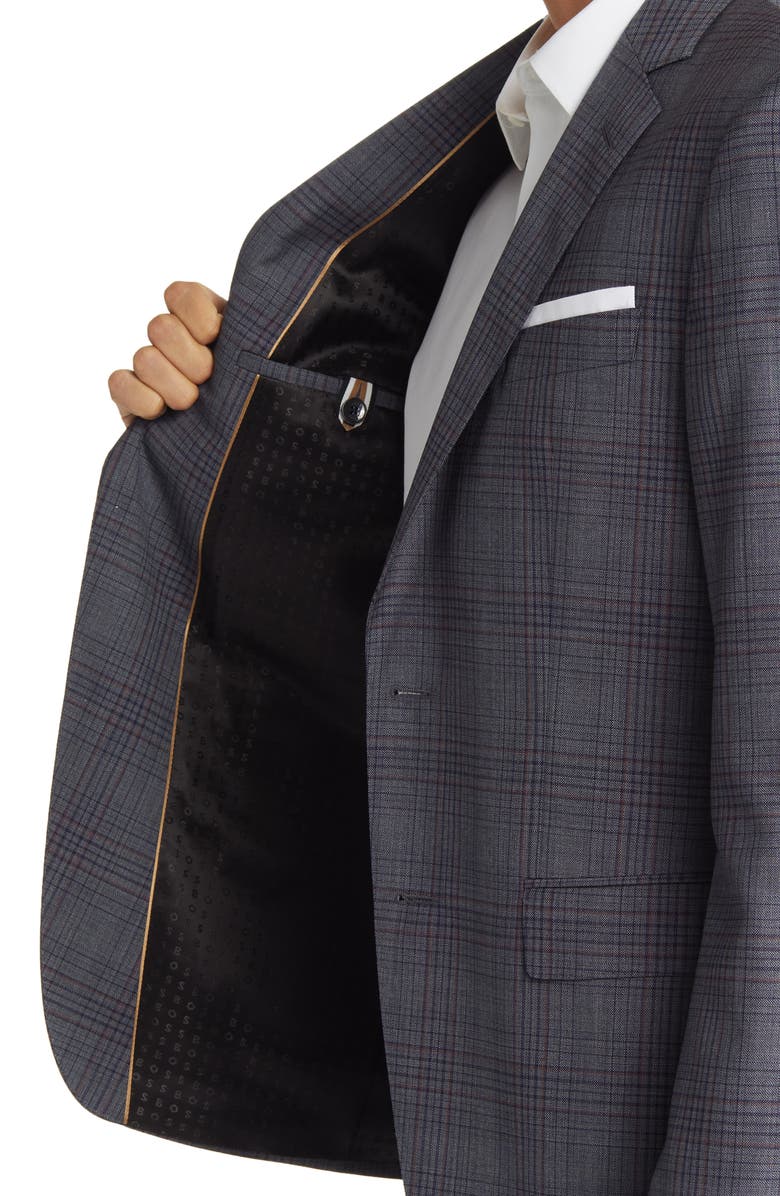 BOSS Hutson Slim Fit Plaid Wool Sport Coat, Alternate, color,