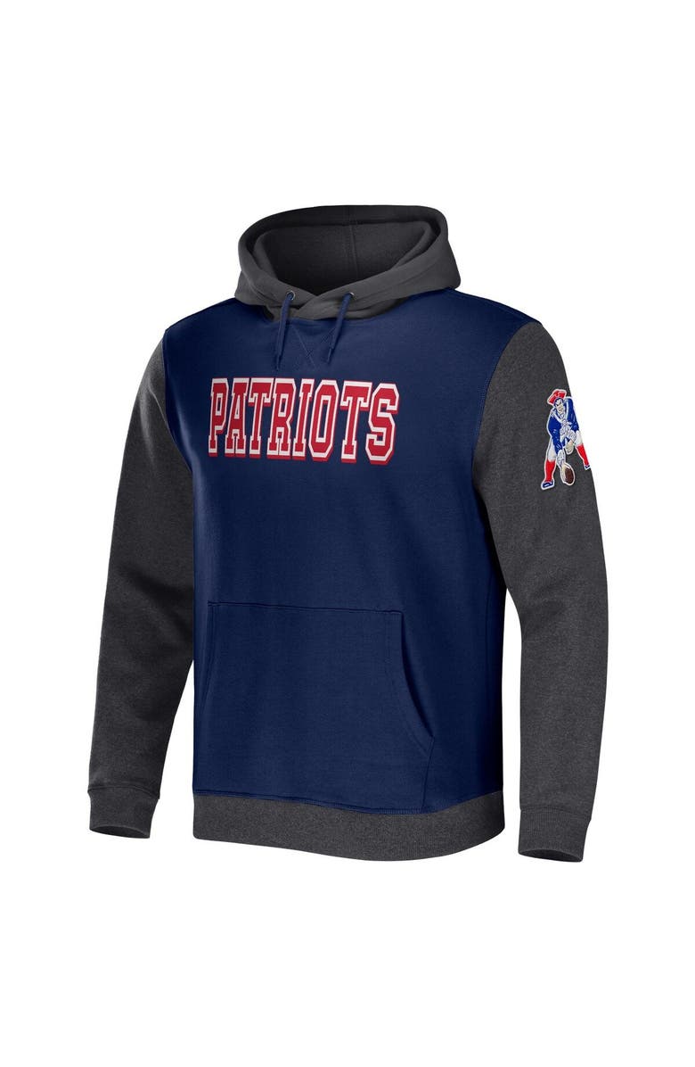NFL X DARIUS RUCKER Men's NFL x Darius Rucker Collection by Fanatics Navy/Charcoal New England Patriots Colorblock Pullover Hoodie, Alternate, color, Navy
