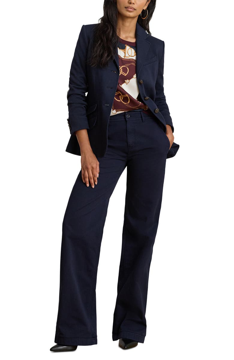 Lauren Ralph Lauren Cotton Blend Herringbone Sport Coat, Alternate, color, Lauren Navy