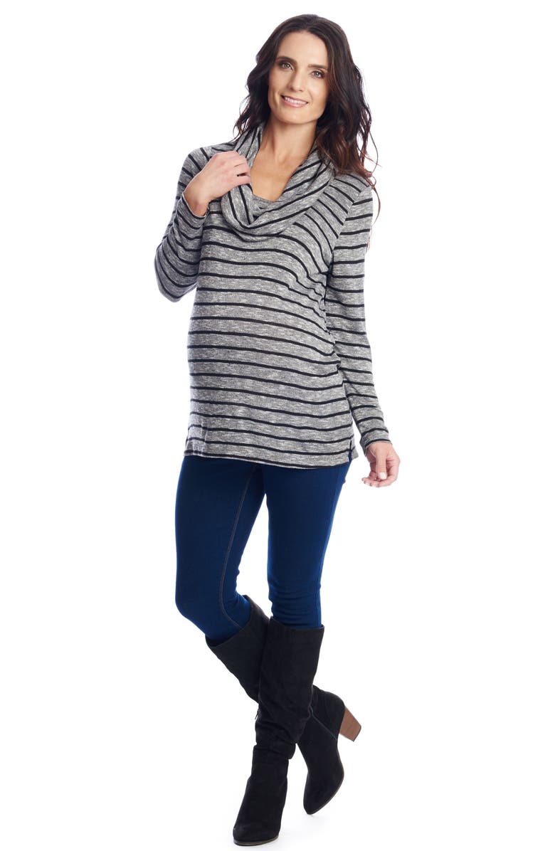 Everly Grey Reina Cowl Neck Maternity/Nursing Top, Alternate, color, 