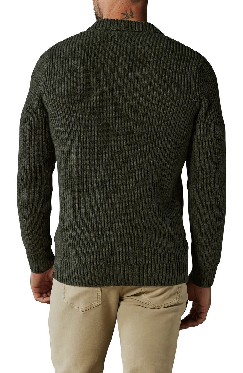 The Normal Brand Ribbed Cotton Blend Polo Sweater, Alternate, color, Olive