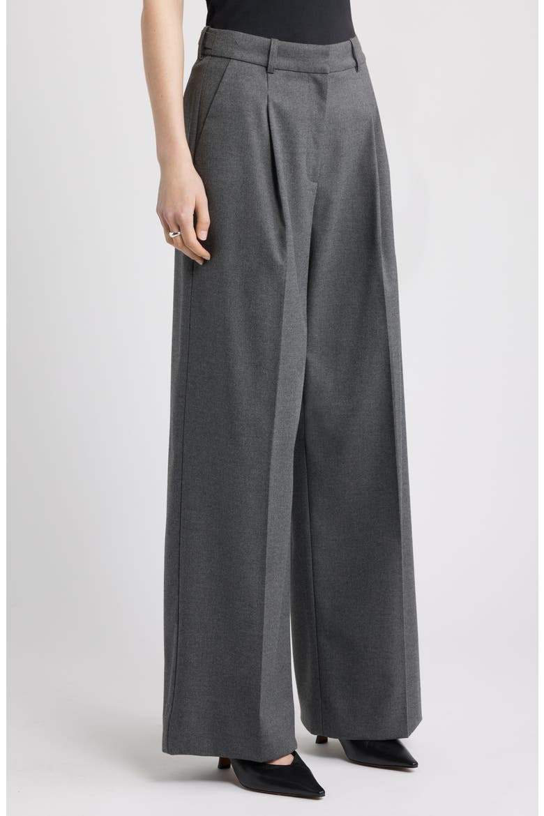 Heathered Wide Leg Pants, Alternate, color, GREY MEDIUM CHARCOAL HEATHER