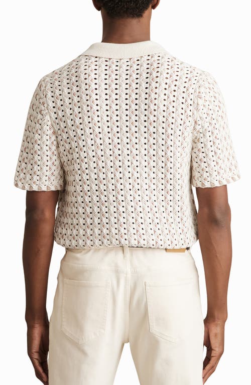 Reiss Roulette Cuban Button Through Textured Shirt In Natural