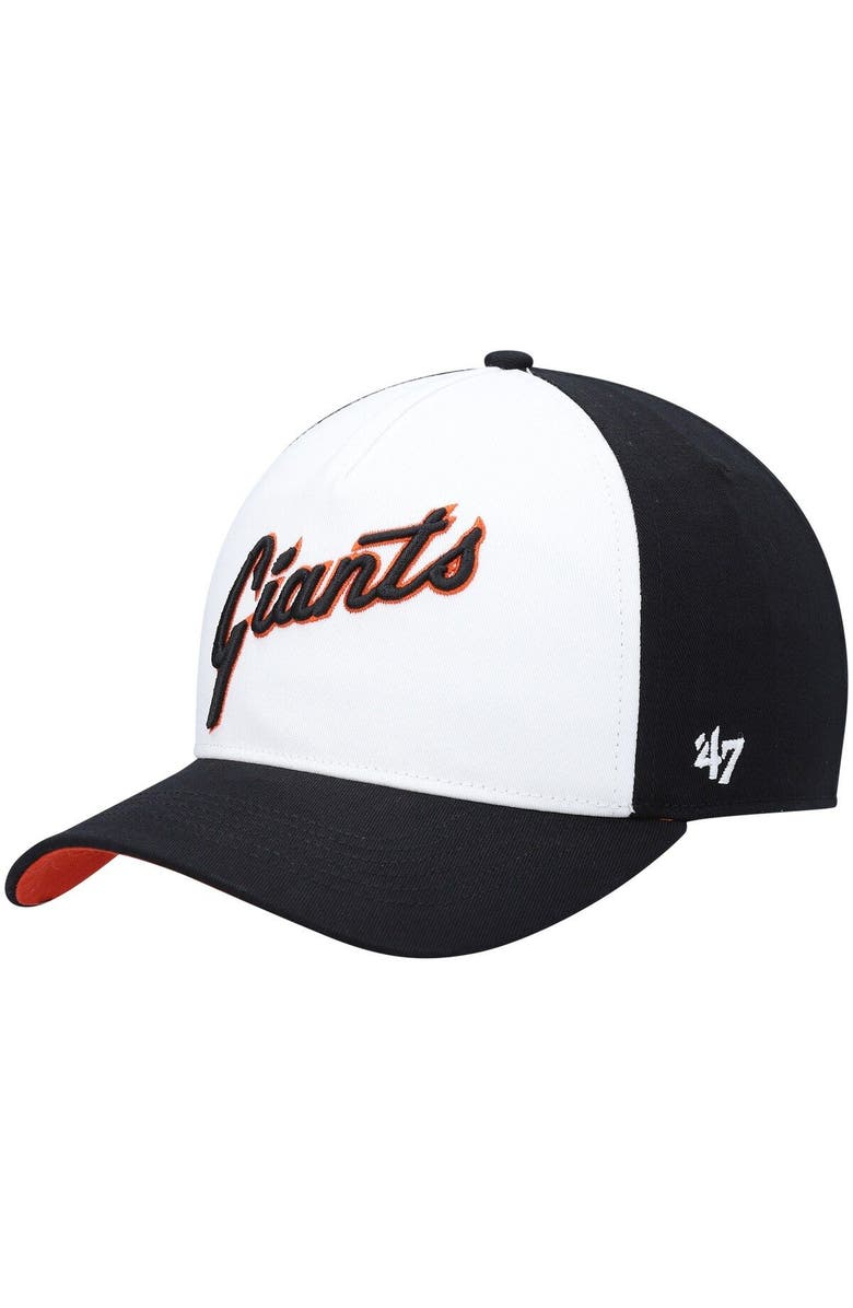 '47 Men's '47 Black/White San Francisco Giants Cooperstown Collection Retro Contra Hitch Snapback Hat, Alternate, color,