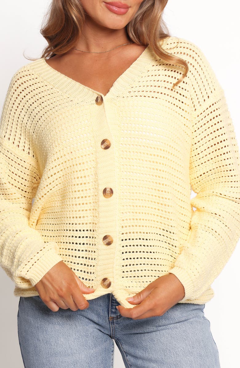 Petal & Pup Carrie Open Stitch Cardigan, Alternate, color, Yellow