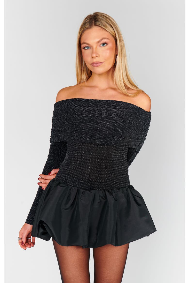 Charlize Mini Dress, Main, color, Black Dancing Queen Shine