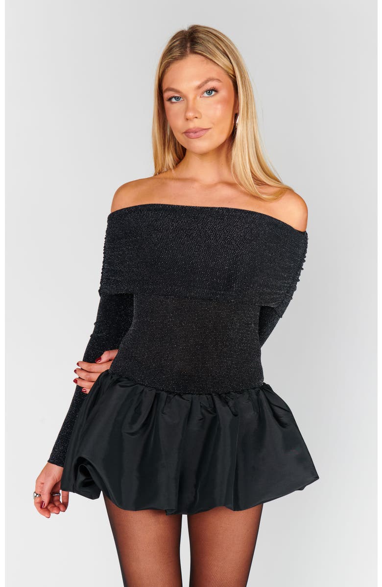 Show Me Your Mumu Charlize Mini Dress, Main, color, Black Dancing Queen Shine