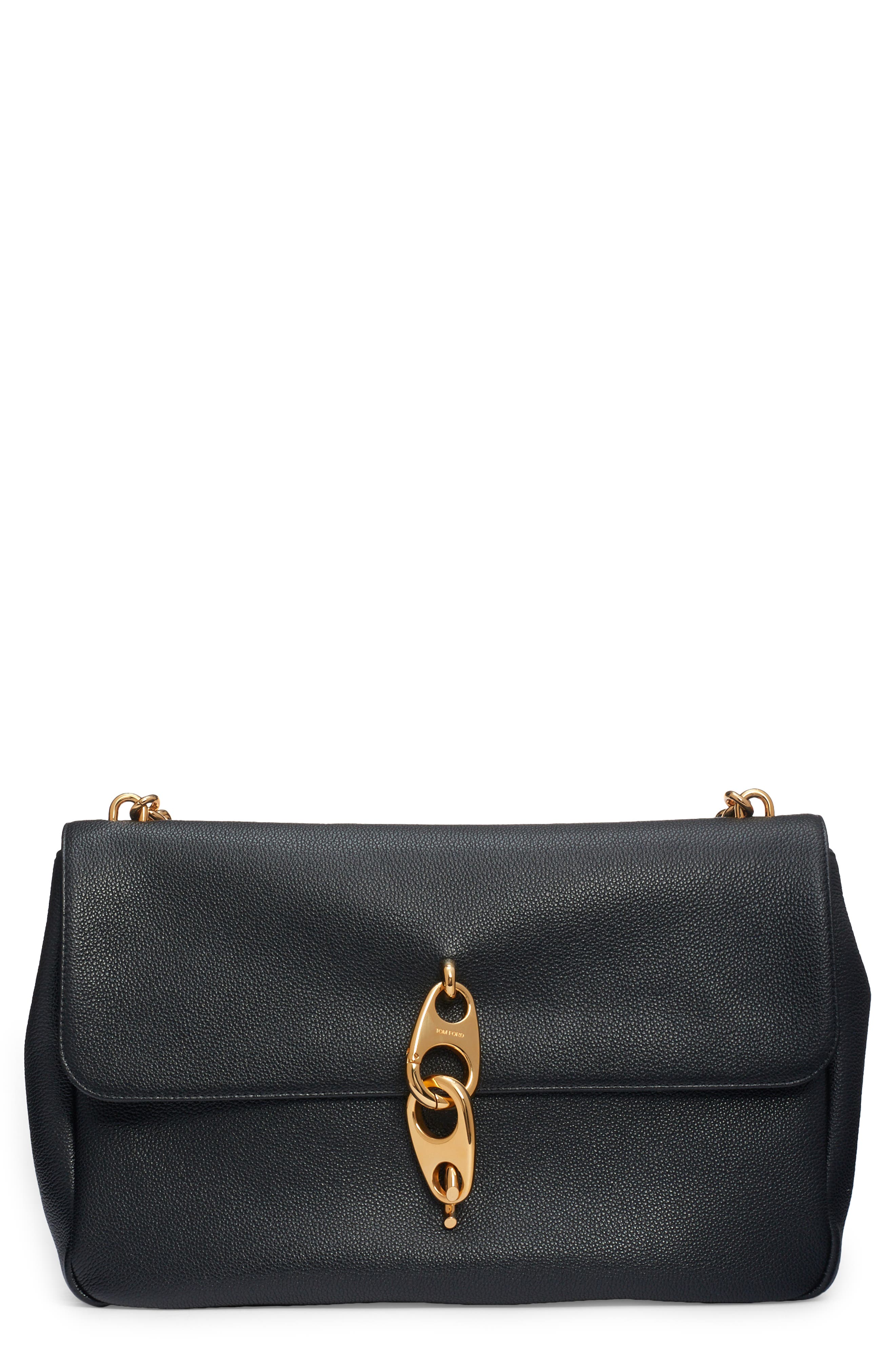 TOM FORD Large Carine Grained Leather Shoulder Bag, Main, color, 