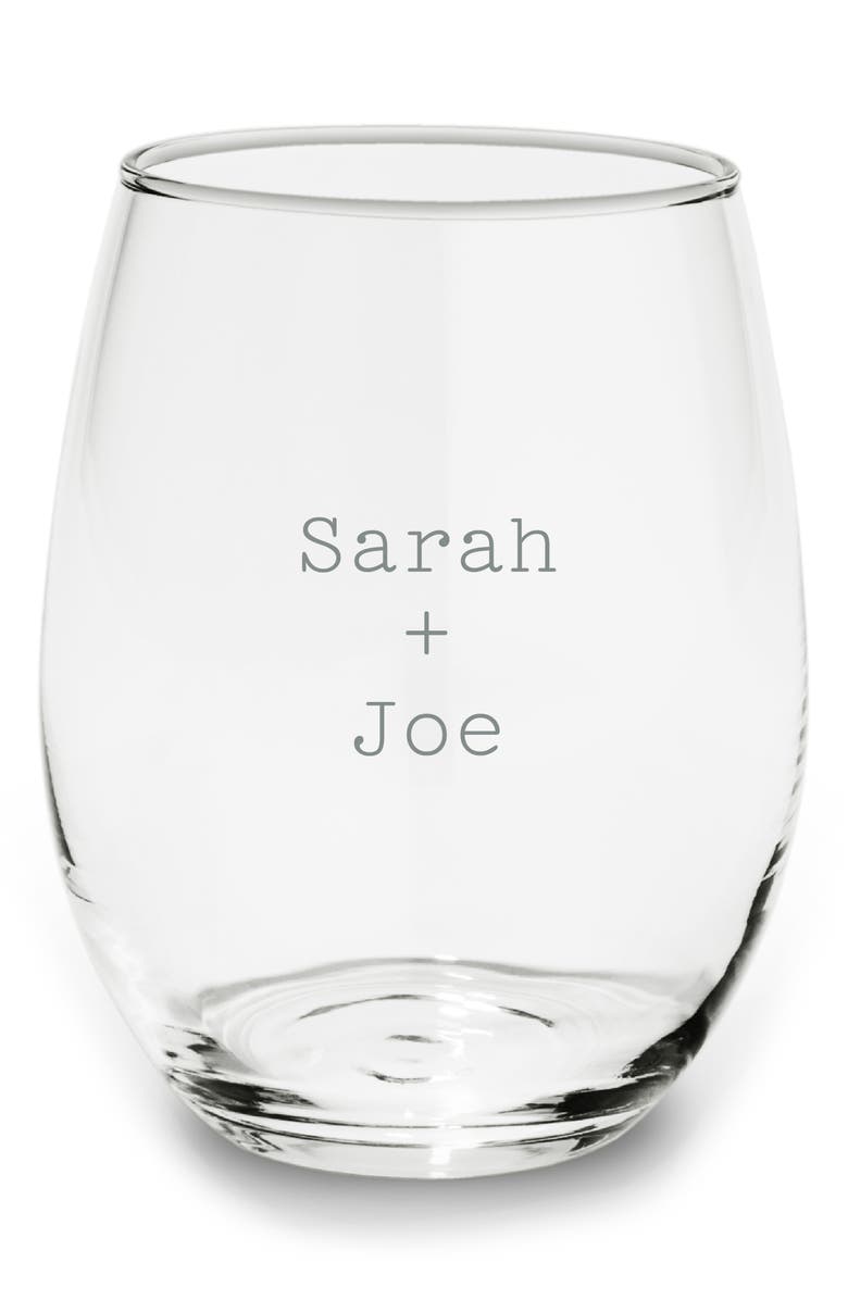 SHUTTERFLY Personalized Stemless Wine Glass, Alternate, color,