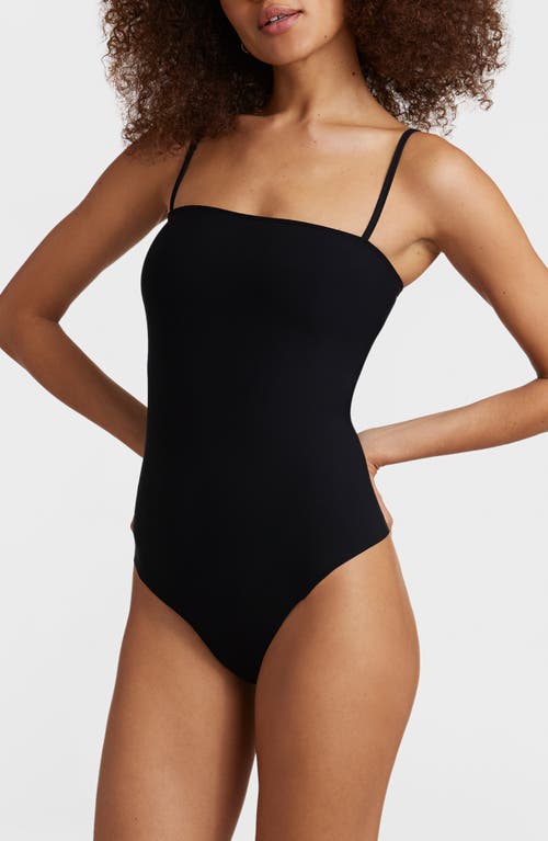 Commando Faux Leather Cami Bodysuit In Black In Black