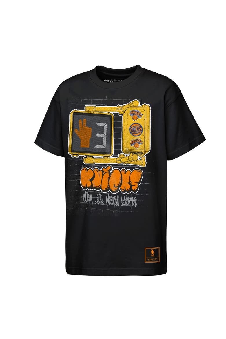 Youth Mitchell & Ness  Black New York Knicks Look B4 Crossing T-Shirt, Main, color, Black