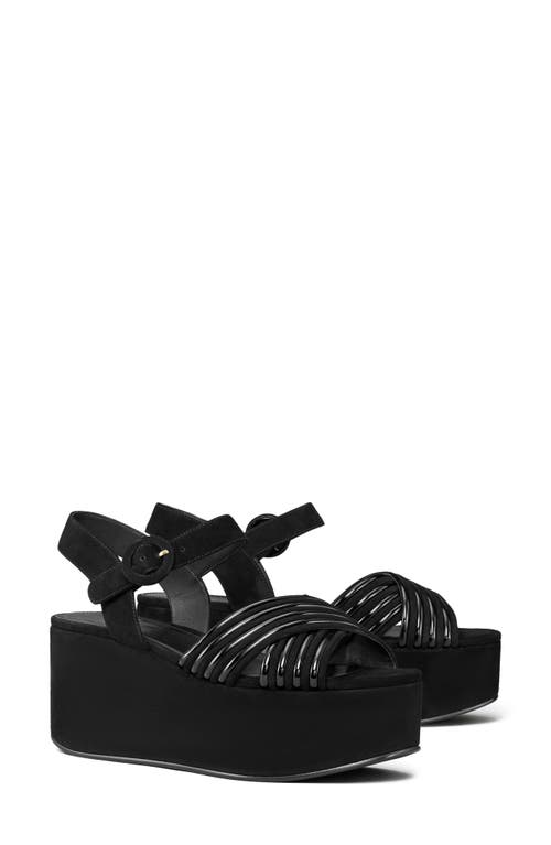 Tory Burch Bombé Ankle Strap Platform Wedge Sandal