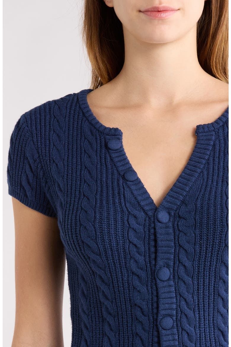 Liana Cable Cardigan, Alternate, color, NAVY