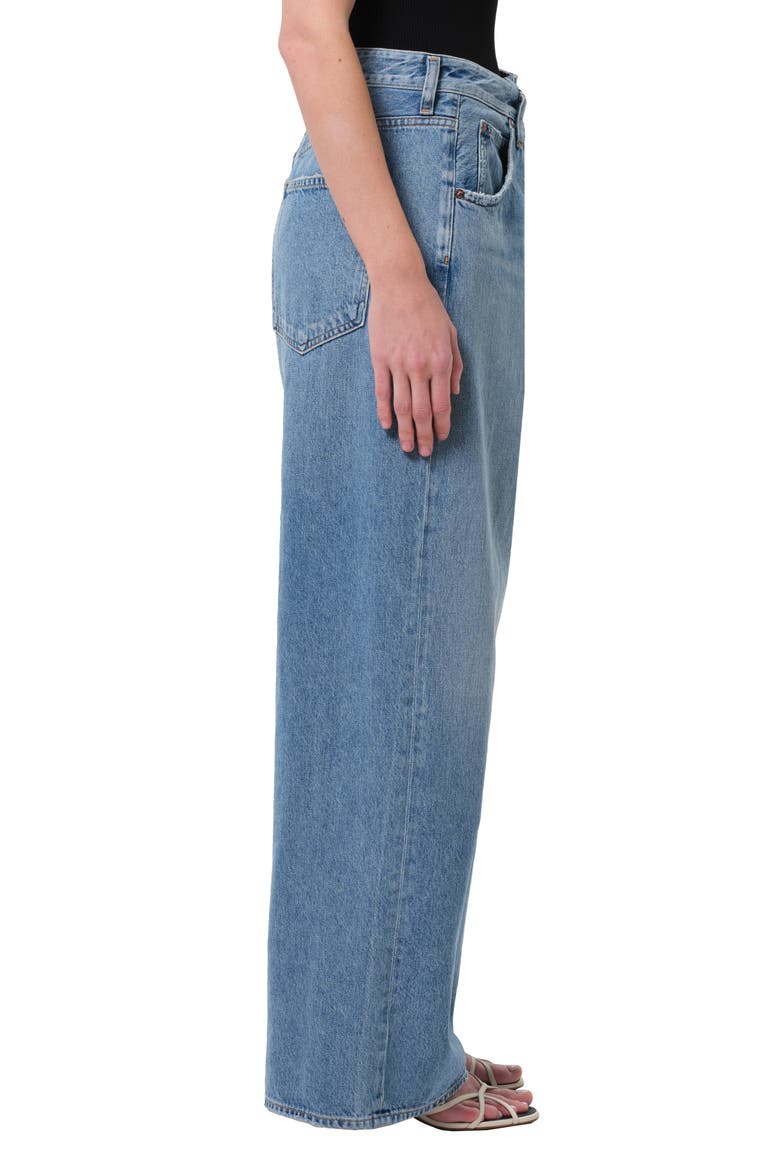 Vana Fold Waistband Wide Leg Jeans, Alternate, color, MANTRA