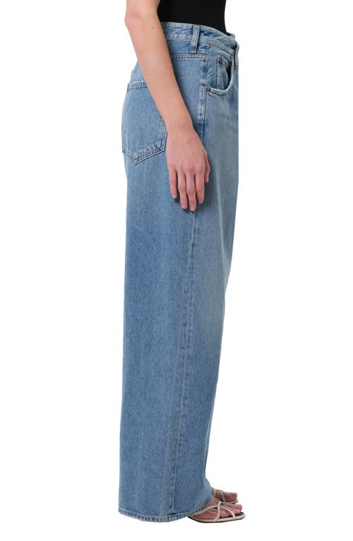 Agolde Wide-leg Light Blue Denim Jeans With Classic Five-pocket Design In Blue