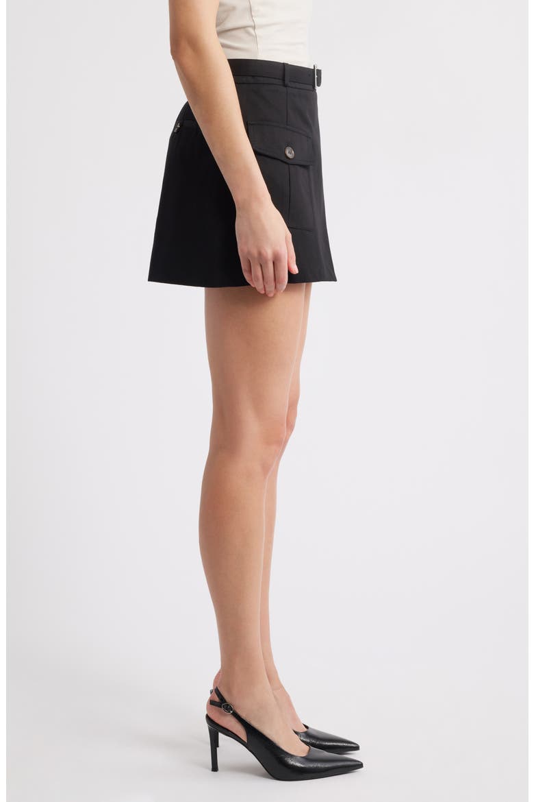 The Utility Cotton Cargo Miniskirt, Alternate, color, BLACK