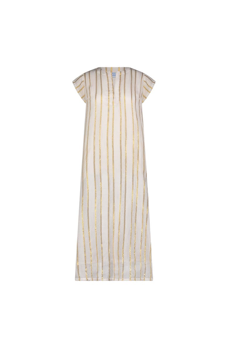 Mer St. Barth Noa Women's Maxi Caftan Gold Lurex Stripe, Main, color, Gold Lurex Stripe