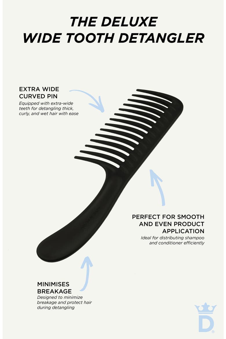 D28 Deluxe Wide Tooth Comb, Alternate, color, BLACK