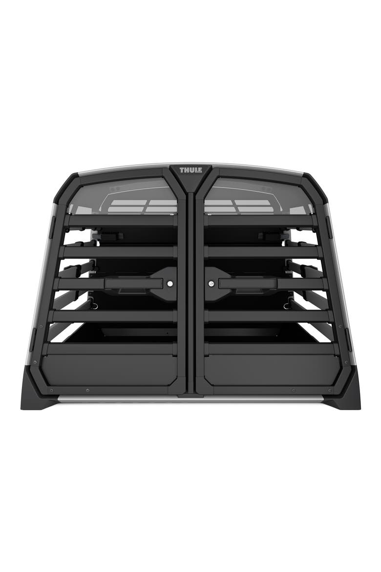 Allax Double Medium Dog Travel Crate, Alternate, color, BLACK/ SILVER