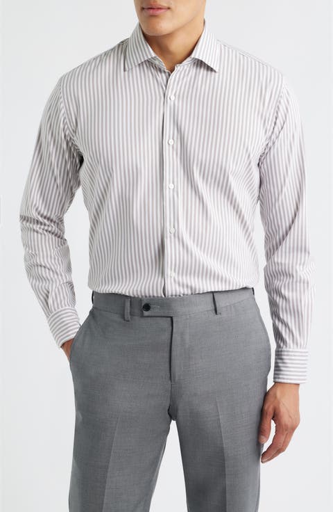 Cannon Crown Lite Stripe Performance Twill Button-Up Shirt