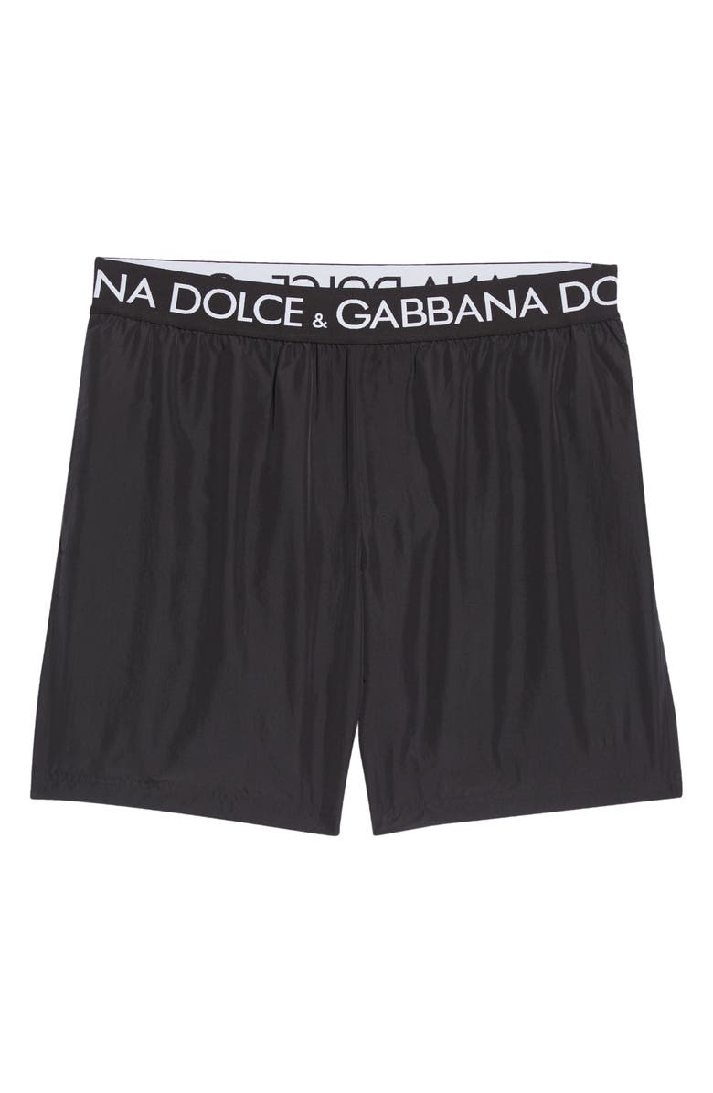 Dolce&Gabbana Logo Swim Trunks, Alternate, color, Nero