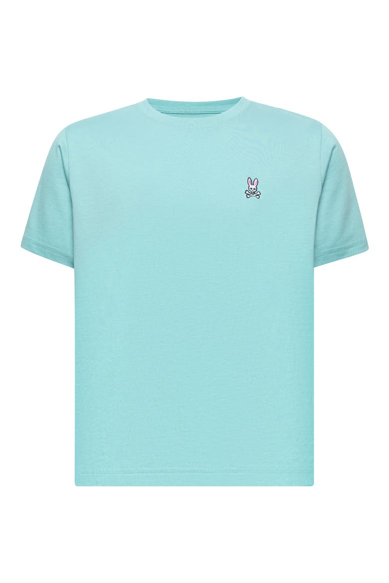 Kids' Classic Logo Embroidered Crewneck T-Shirt, Main, color, AQUA HAZE